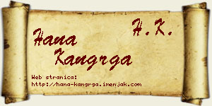 Hana Kangrga vizit kartica